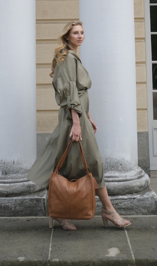 SHOPPER BAG-SUEDE STONE